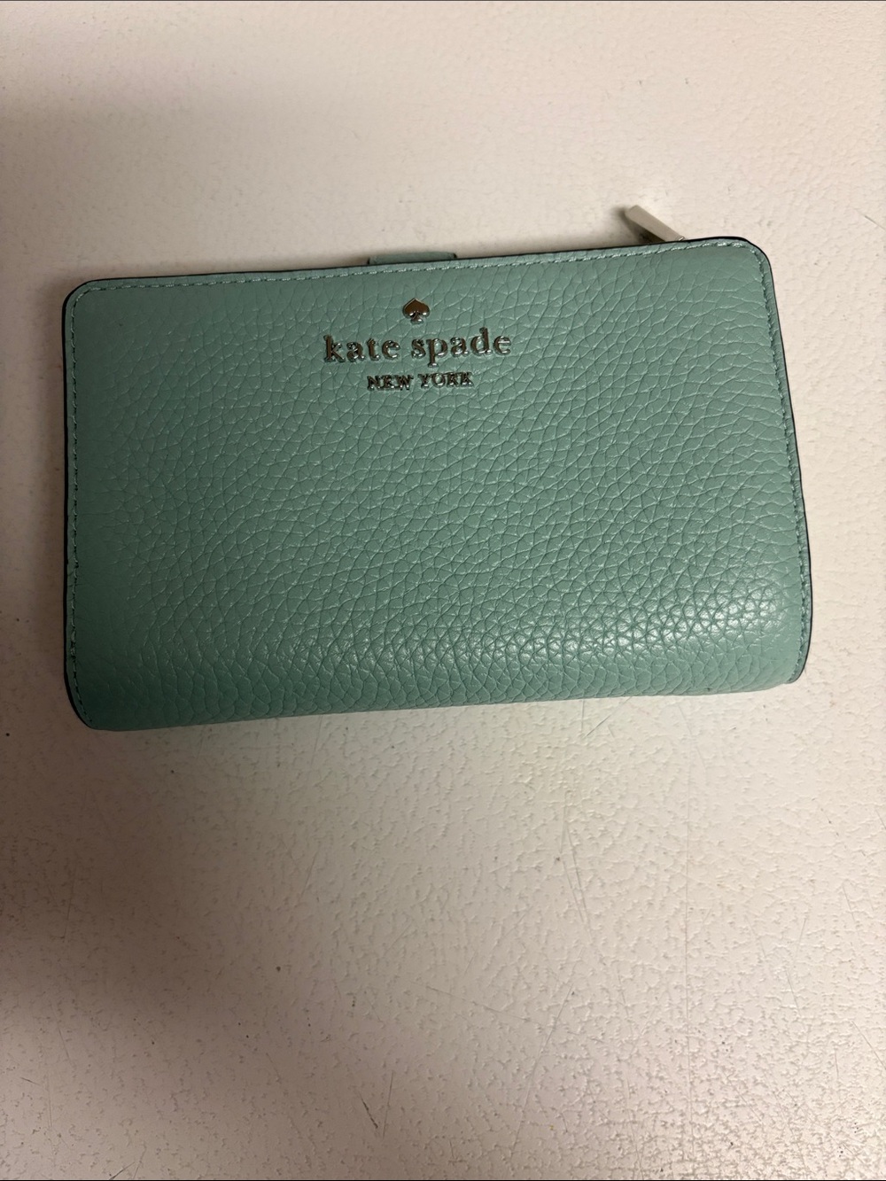 kate spade Pebbled Leather Wallet in Sage - Picture 9 of 10